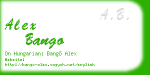 alex bango business card